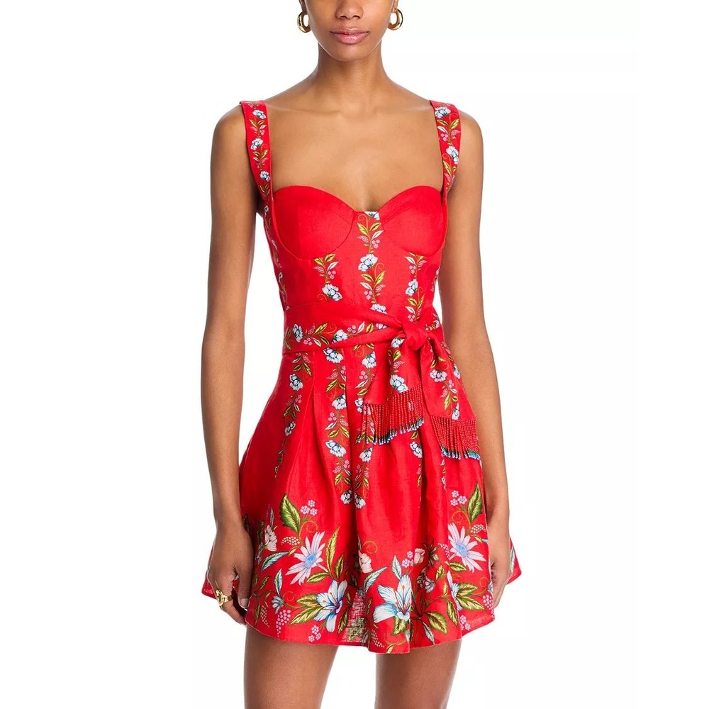 FARM Rio Red Floral Mini Dress - Picture 2 of 4
